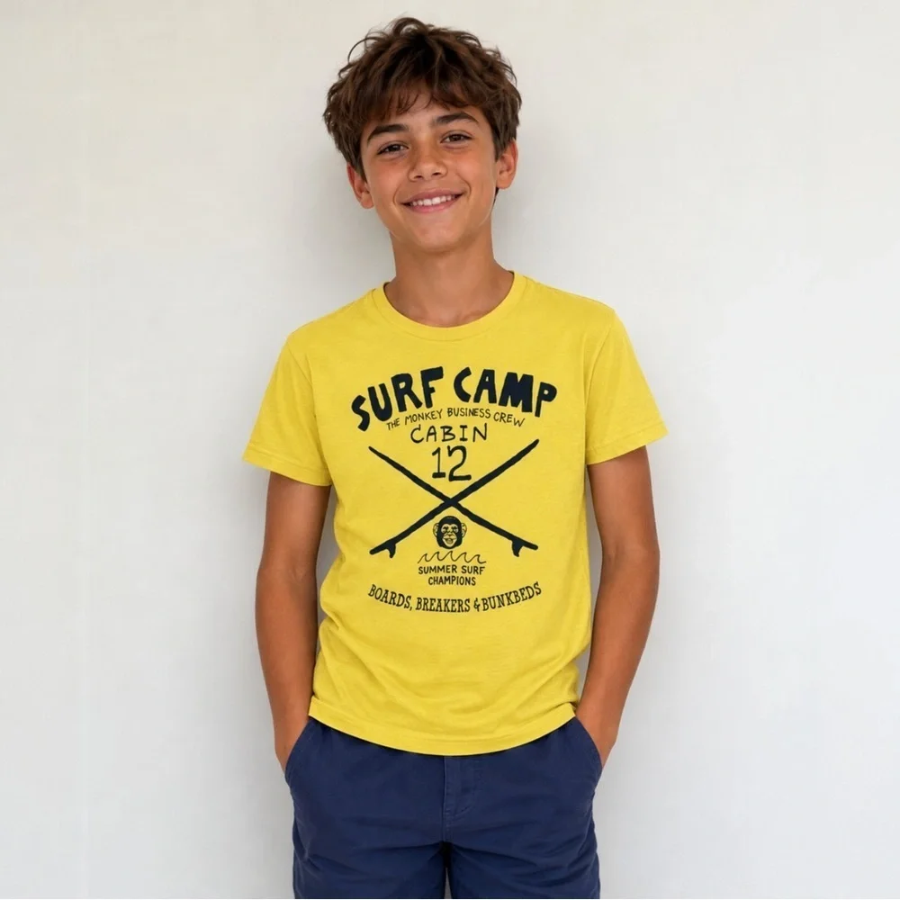 GAP Yellow Surf Camp Tee - Short Sleeve. Size Youth 14.